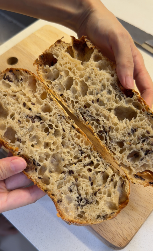Flaxseed Sourdough Ciabatta