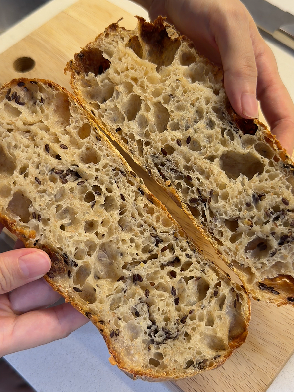 Flaxseed Sourdough Ciabatta